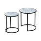 Set of 2 Round End Tables with Sturdy Metal Frame