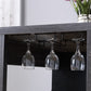 Distressed Home Bar Table with Wine Glass Compartment