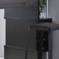 Distressed Home Bar Table with Wine Glass Compartment