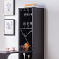 Bar Cabinet, Extended Table Kitchen Cabinet with Wine Bottle Compartment & Open Shelving