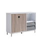 Wooden Display Rack, Cabinet with Drawer, Holds 6 Wine Glass