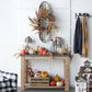 12.5" x 3" x 37.5" Metal Wall Art With Grid Pattern