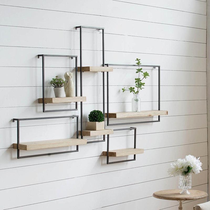 Iron and Wood Wall Shelf