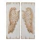 Set of 2 Feather Wing Wall Panels with Distressed Finish