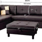3 PC Sectional Sofa Set - Brown Faux Leather
