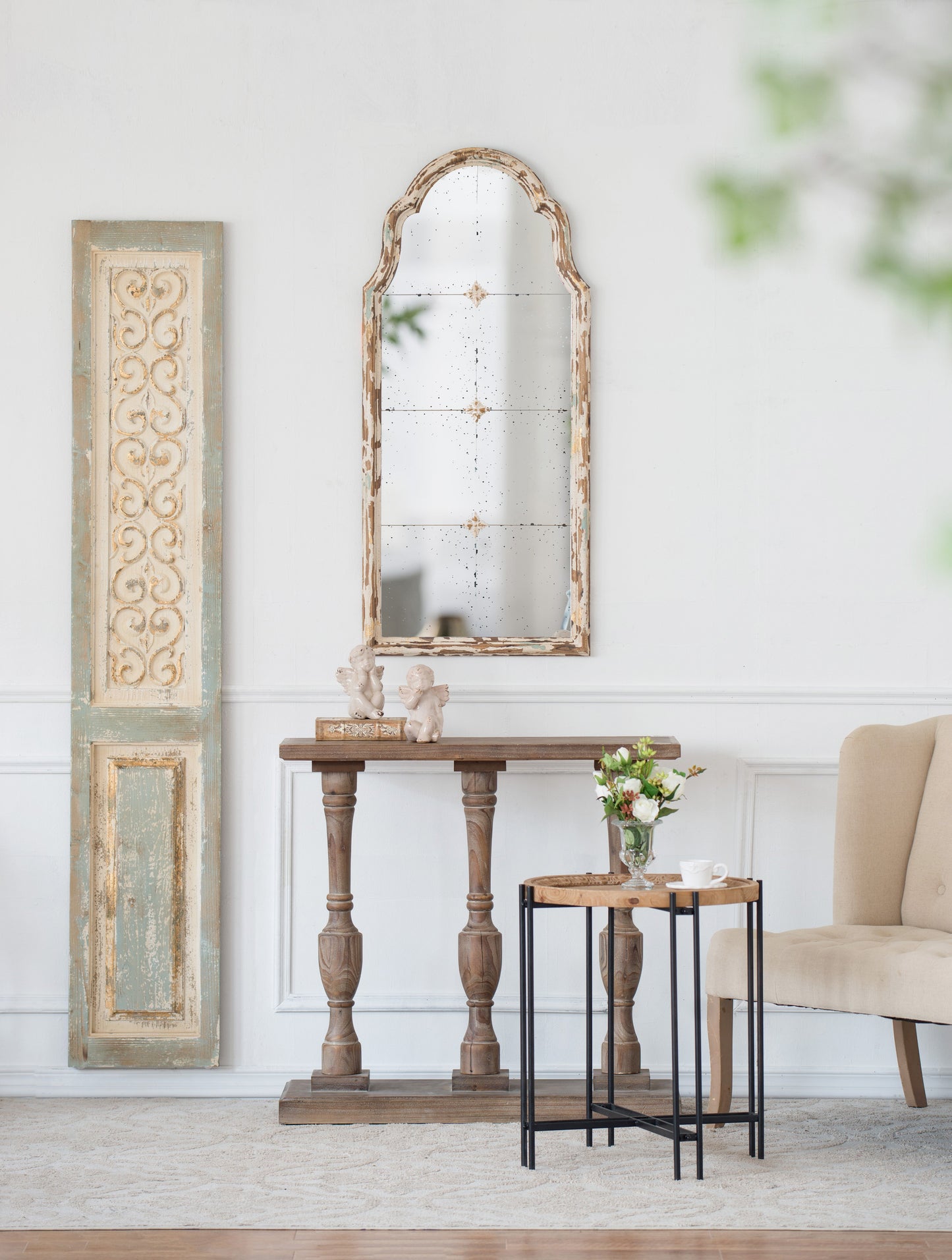 Large Wooden Rectangle Hanging Panel Decorative Wall Sculpture