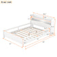 Wood Full Size Platform Bed with Built-in LED Light