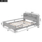 Wood Full Size Platform Bed With Built-in LED Light