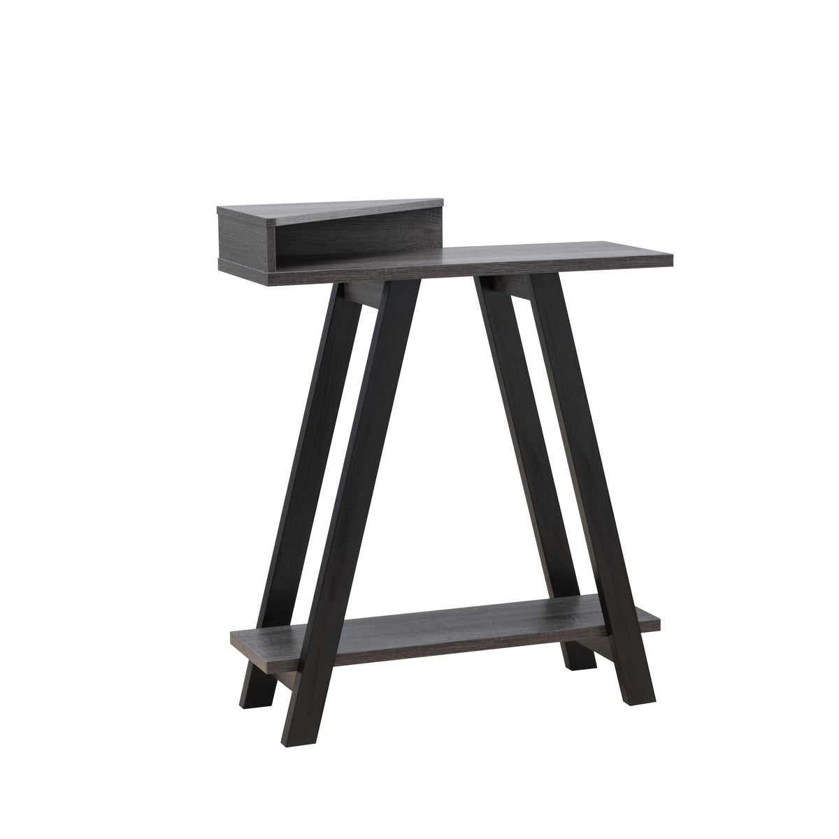 Contemporary Two Toned Console Table with Two Shelves