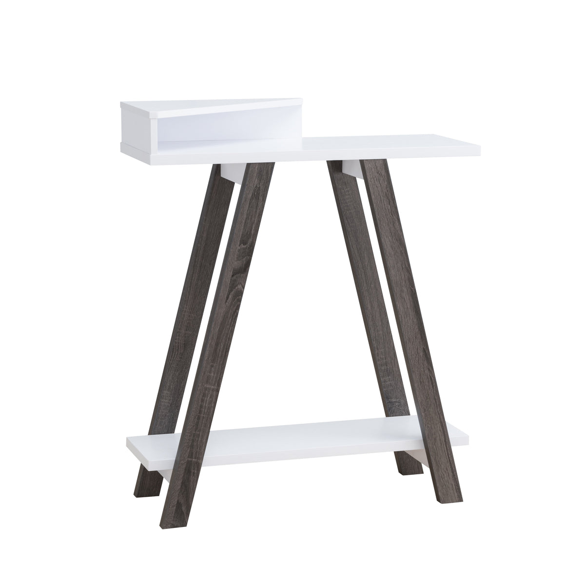 Contemporary Two Toned Console Table with Two Shelves