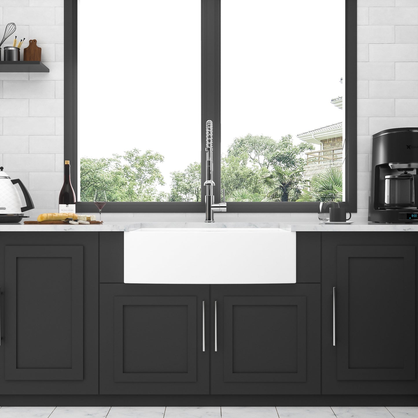 White Farmhouse Sink - 30 x 21 x 10 Inch