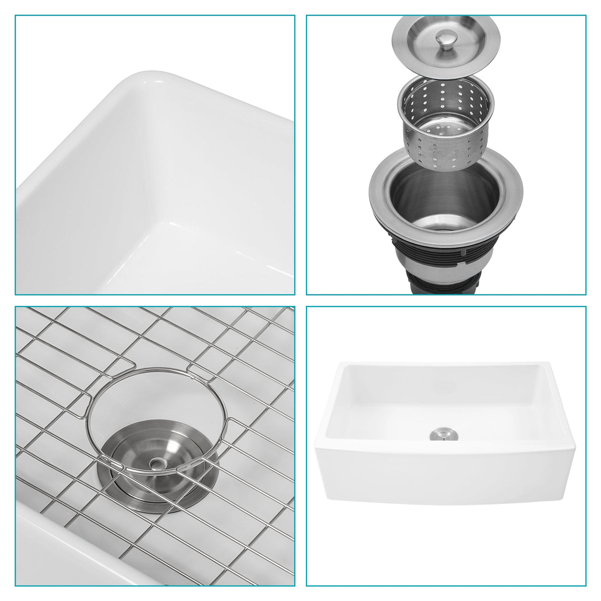 White Farmhouse Sink - 30 x 21 x 10 Inch