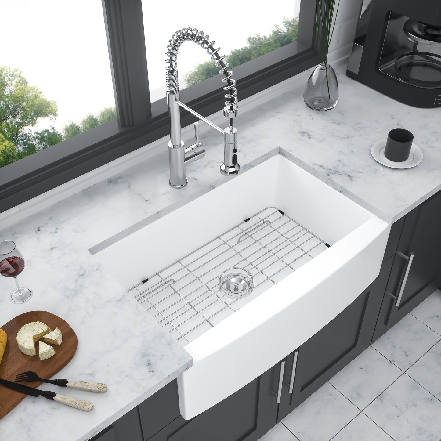 White Farmhouse Sink - 30 x 21 x 10 Inch