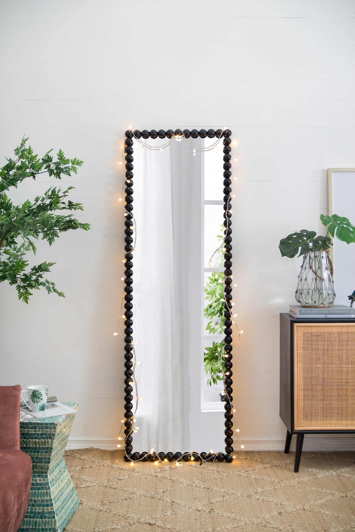 23" x 72" Full Length Mirror with Metal Beaded Frame