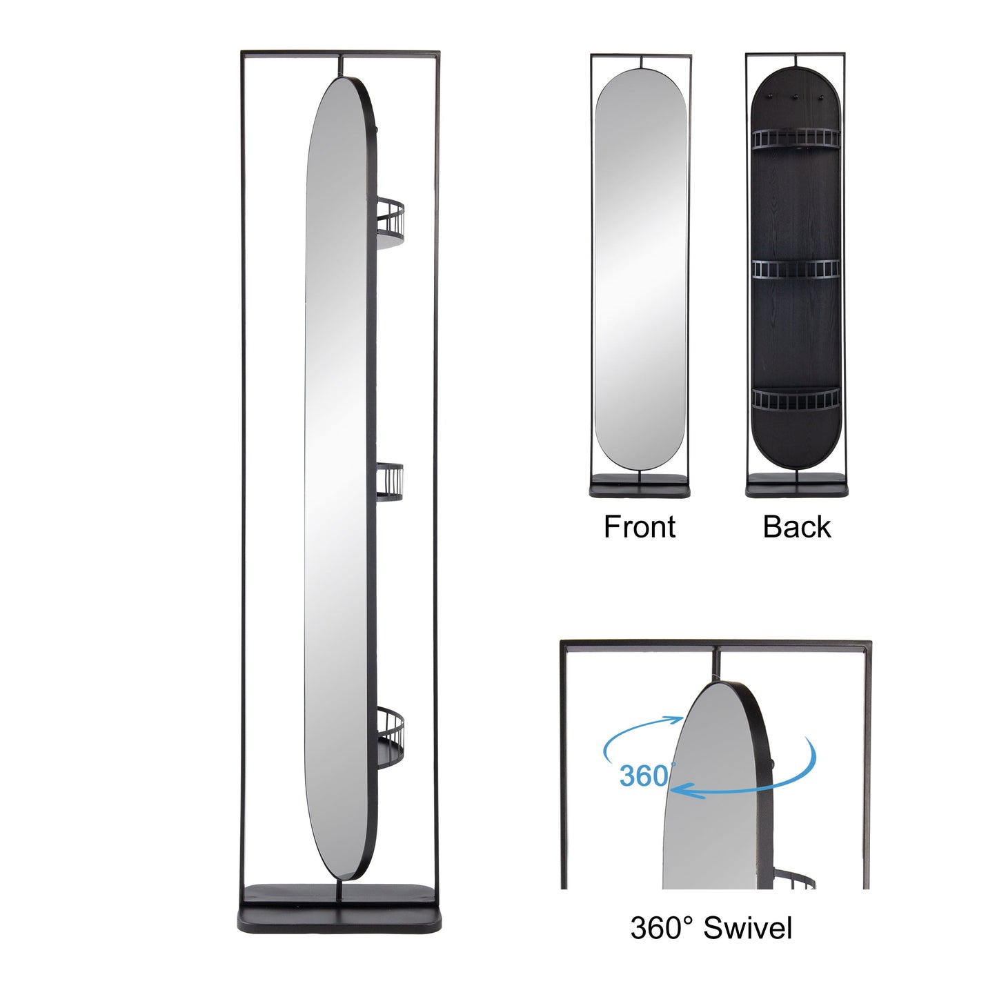18" x 12" x 78" Full Length Standing Mirror