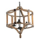 3-Light Wood Drum Chandelier