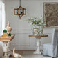 3-Light Wood Drum Chandelier