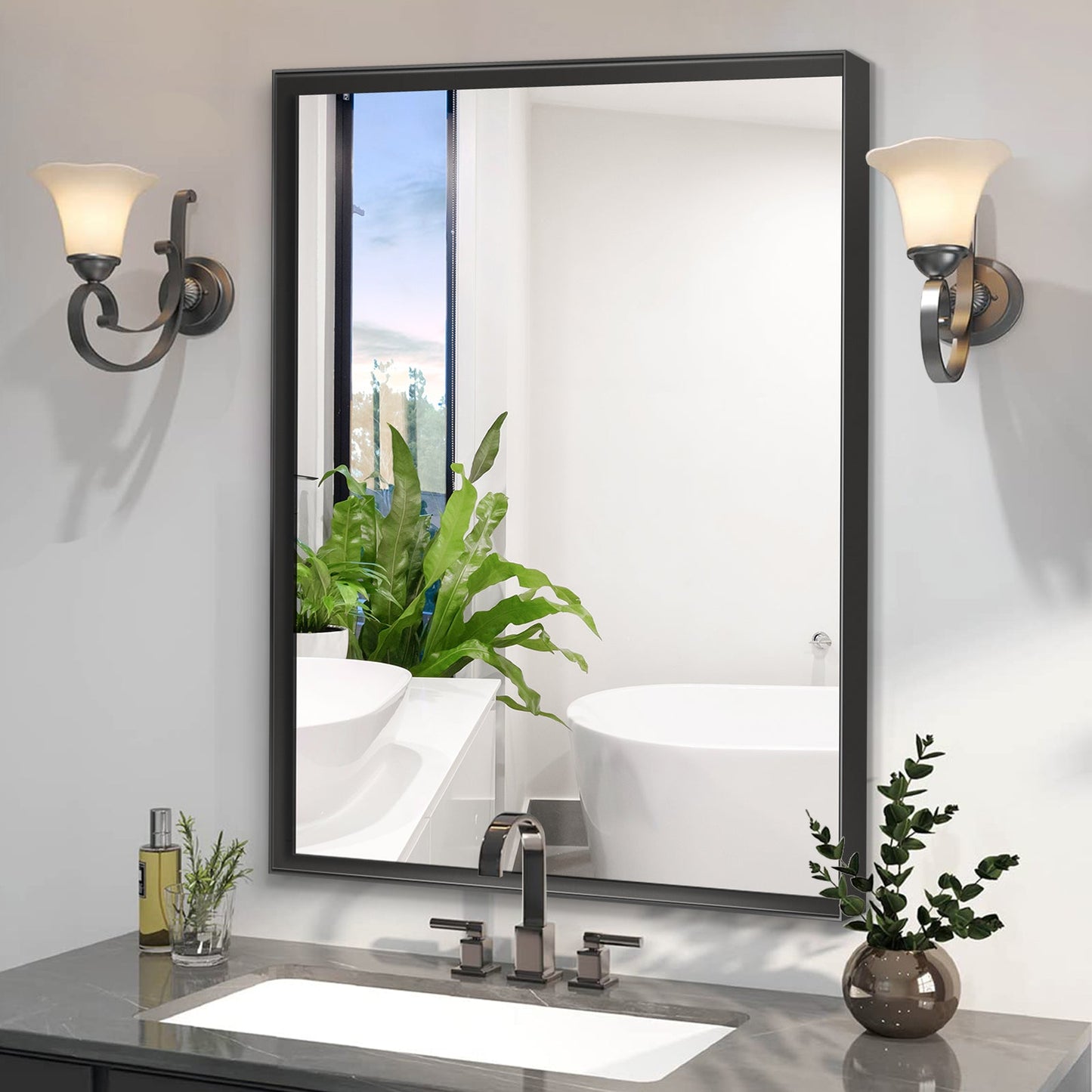 36x30 Inch Glossy Bathroom Mirror