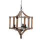 3-Light Wood Drum Chandelier
