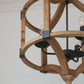 3-Light Wood Drum Chandelier
