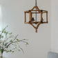 3-Light Wood Drum Chandelier