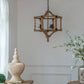 3-Light Wood Drum Chandelier