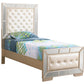 Elegant Contemporary Twin Bed in Pearl Finish