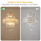 20" Luxury 4-Tier Crystal Chandelier, 12-Light