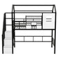 Metal Loft Bed with Roof Design and Storage Box, Twin