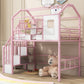 Metal Loft Bed with Roof Design and Storage Box, Twin