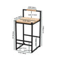 Set of 2 Bar Stools with Back
