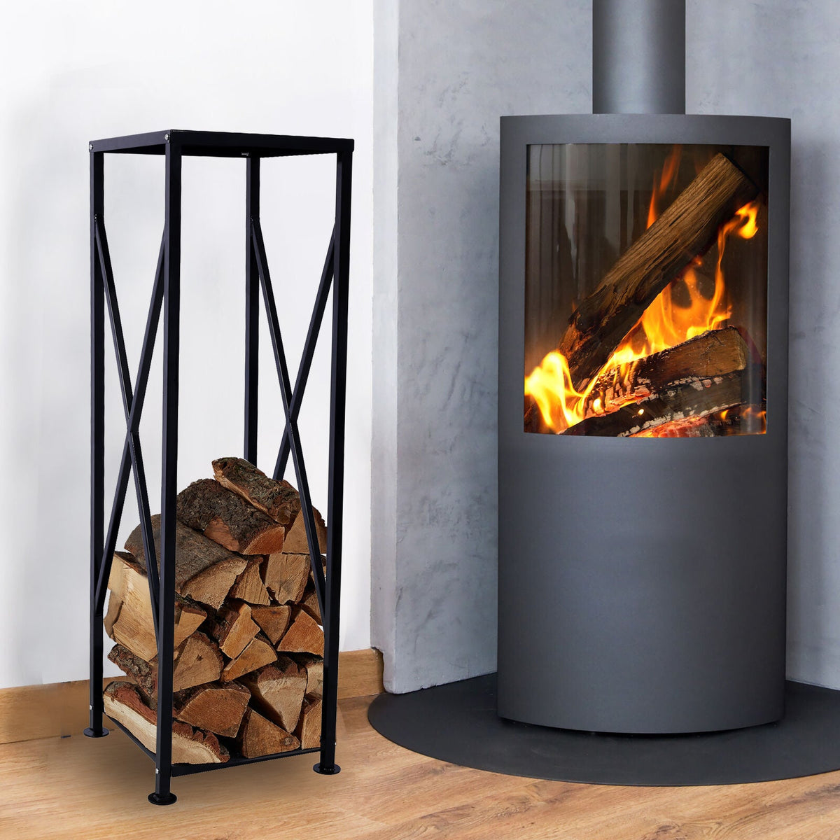 Decorative Firewood Storage Log Rack Holder