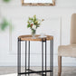 21.5" x 24" Round Side Table With Wood Top