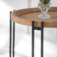 21.5" x 24" Round Side Table With Wood Top