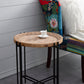 21.5" x 24" Round Side Table With Wood Top