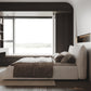 Queen Size Upholstered Platform Bed with Velvet Headboard