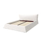 Queen Size Upholstered Platform Bed with Velvet Headboard