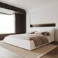 Queen Size Upholstered Platform Bed with Velvet Headboard