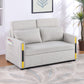 Percy 55.5"W Teddy Velvet Sleeper Loveseat