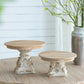 D10.5" x 7.5" Cake Stand, Wood Cake Plate with Magnesium Base