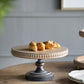 D14x7.5" Wooden Display Stand with Beaded Trim