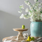 D10.5" x 7.5" Cake Stand, Wood Cake Plate with Magnesium Base