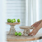 D10.5" x 7.5" Cake Stand, Wood Cake Plate with Magnesium Base