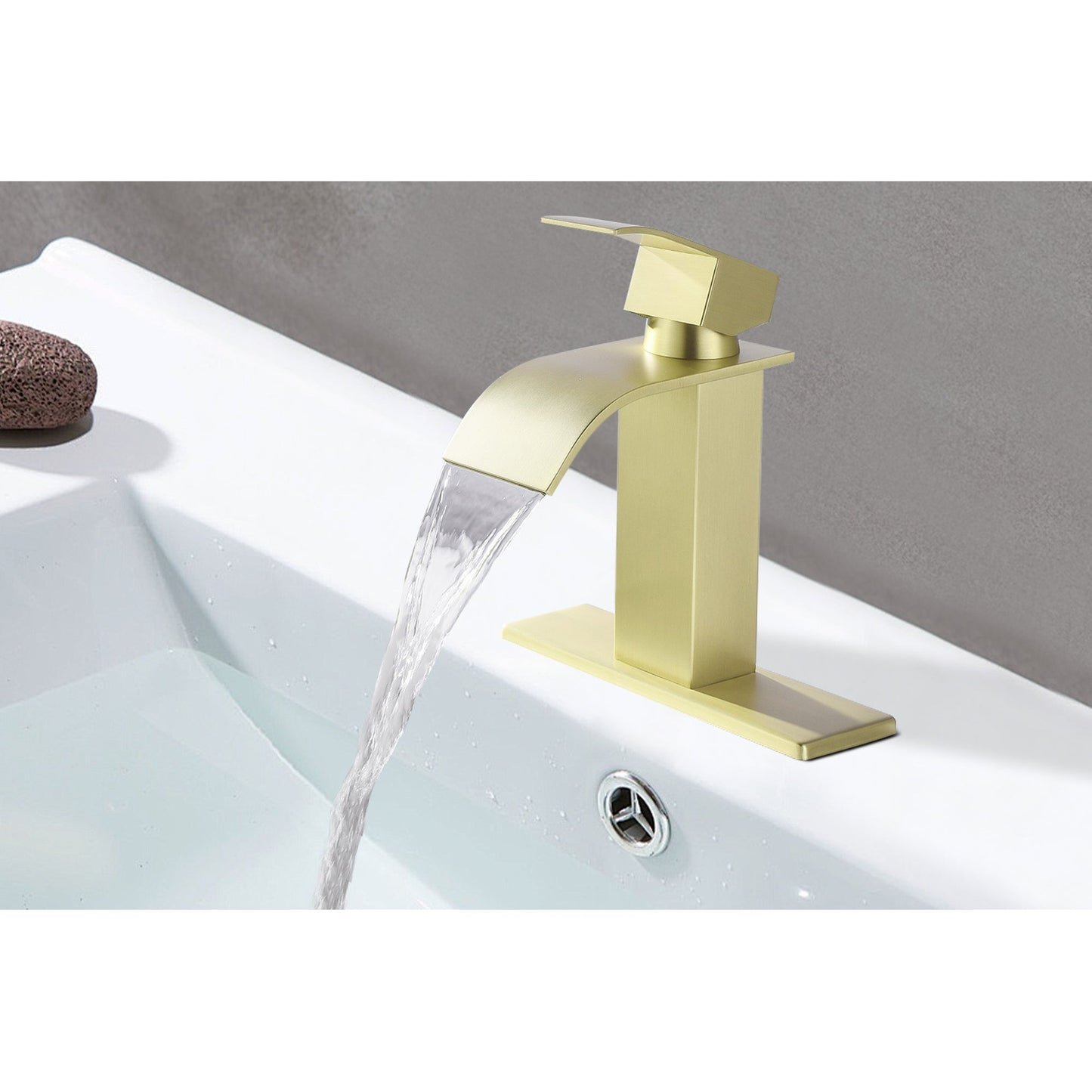 Waterfall Spout Single Handle Bathroom Sink Faucet