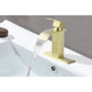 Waterfall Spout Bathroom Sink Faucet with Pop-Up Drain