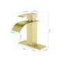 Waterfall Spout Bathroom Sink Faucet with Pop-Up Drain