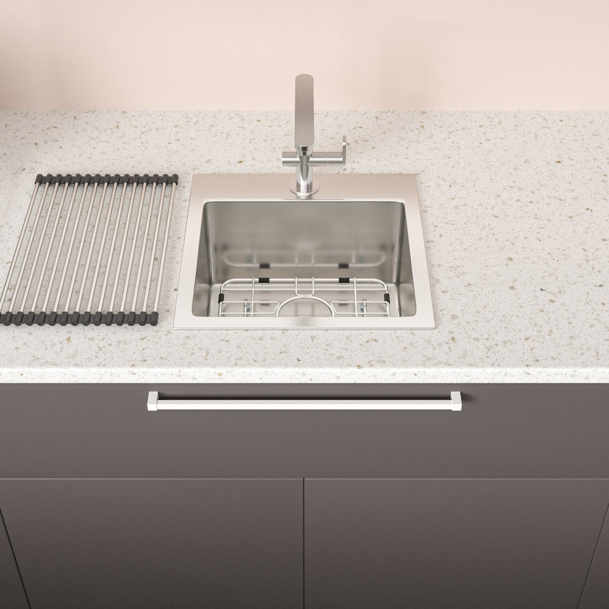 15" x 15" x 9" Stainless Steel Drop In Kitchen Sink