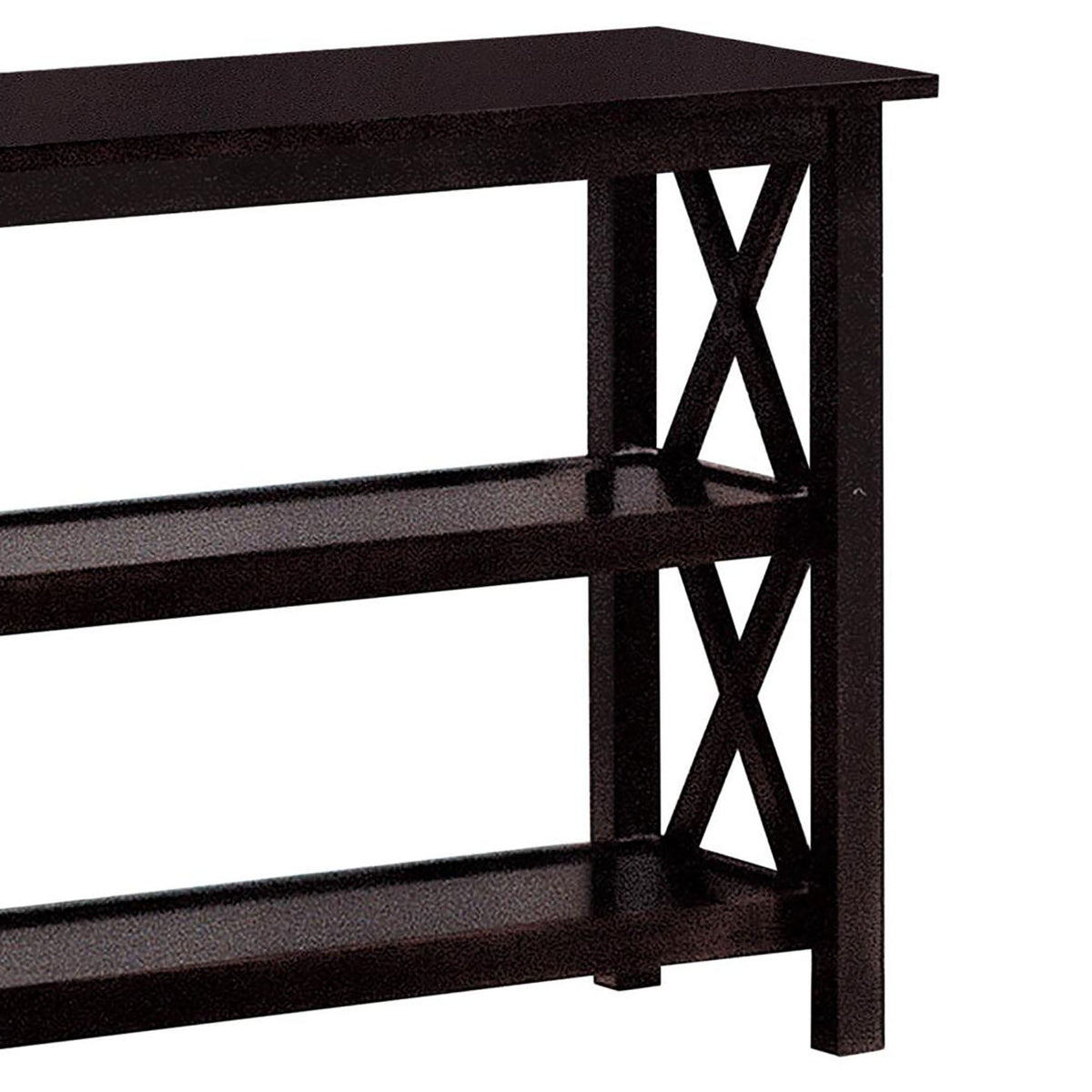 Deep Merlot Sofa Table with 2-Shelf