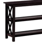 Deep Merlot Sofa Table with 2-Shelf