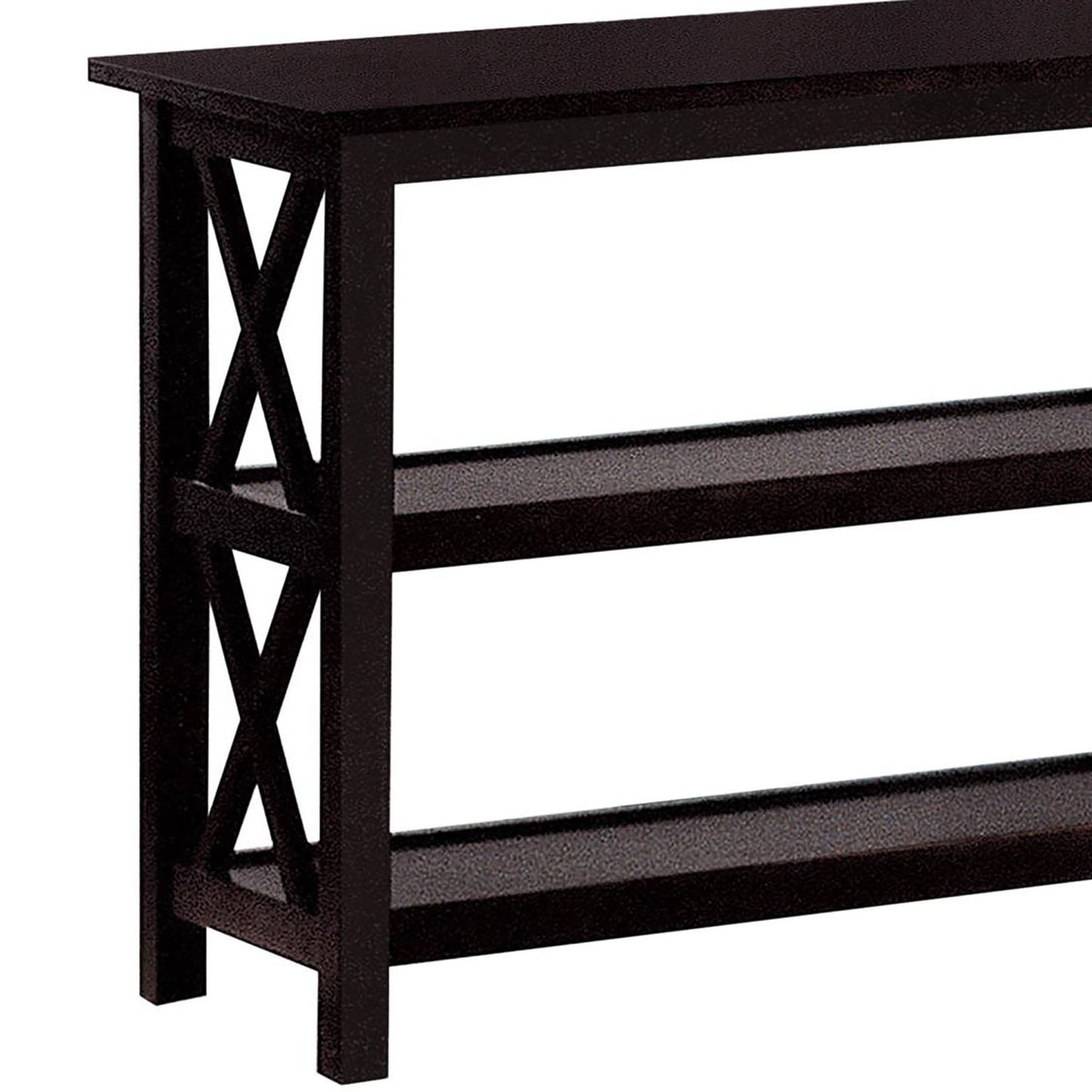 Deep Merlot Sofa Table with 2-Shelf